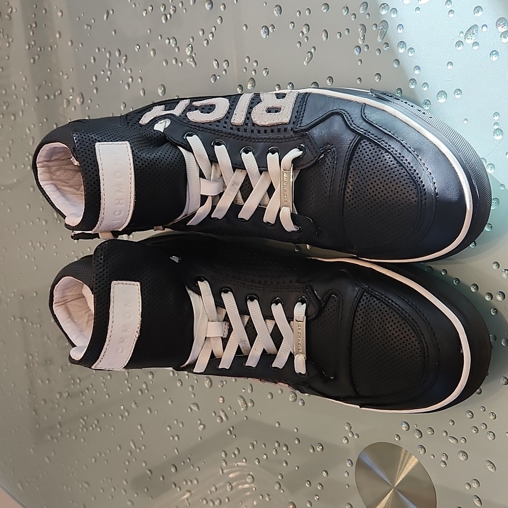 Richmond Black and White High-Top Sneakers